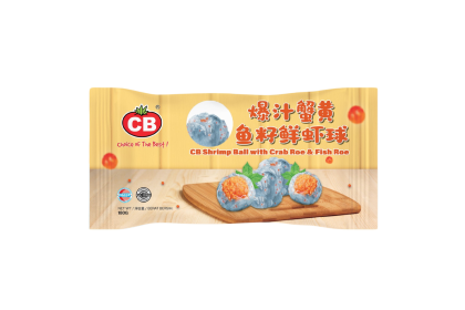Cb Shrimp Ball With Crab Roe&Fish Roe 爆汁蟹黄鱼籽鲜虾球 180GM（VIP会员价：RM20.90）